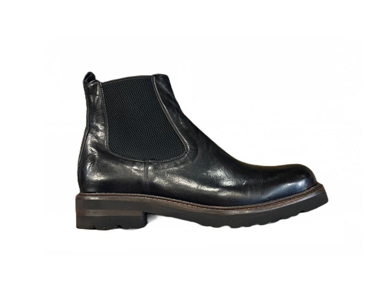 Stivaletto bufalo da uomo con elastico pelletteria allegrini Angius nero