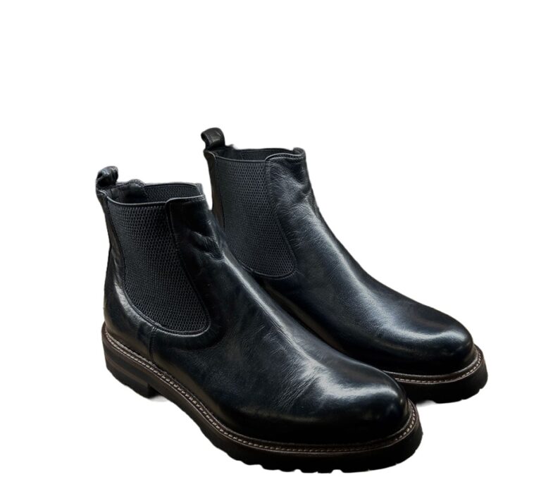 Stivaletto bufalo da uomo con elastico pelletteria allegrini Angius nero