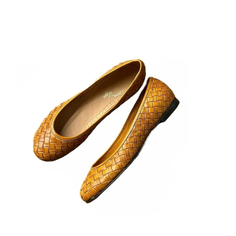 Braided Leather Ballerina Pelletteria Allegrini Filippo B940 Mahogany