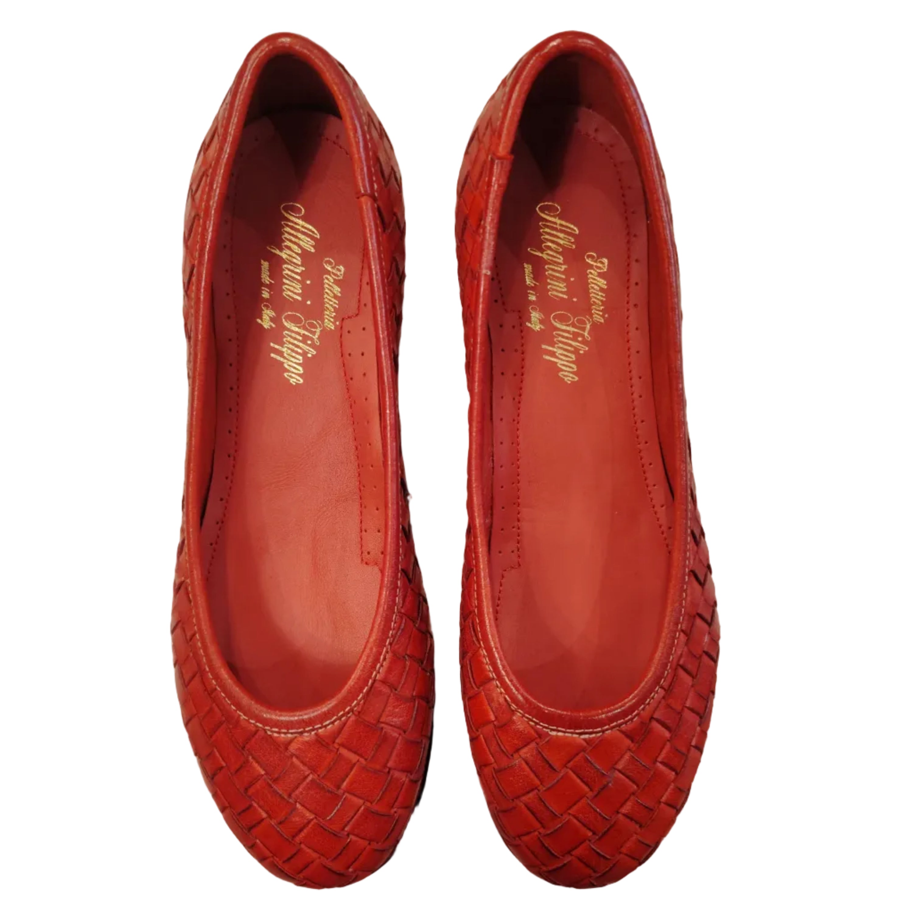 Ballerina in pelle intrecciata Pelletteria Allegrini Filippo B940 Porpora