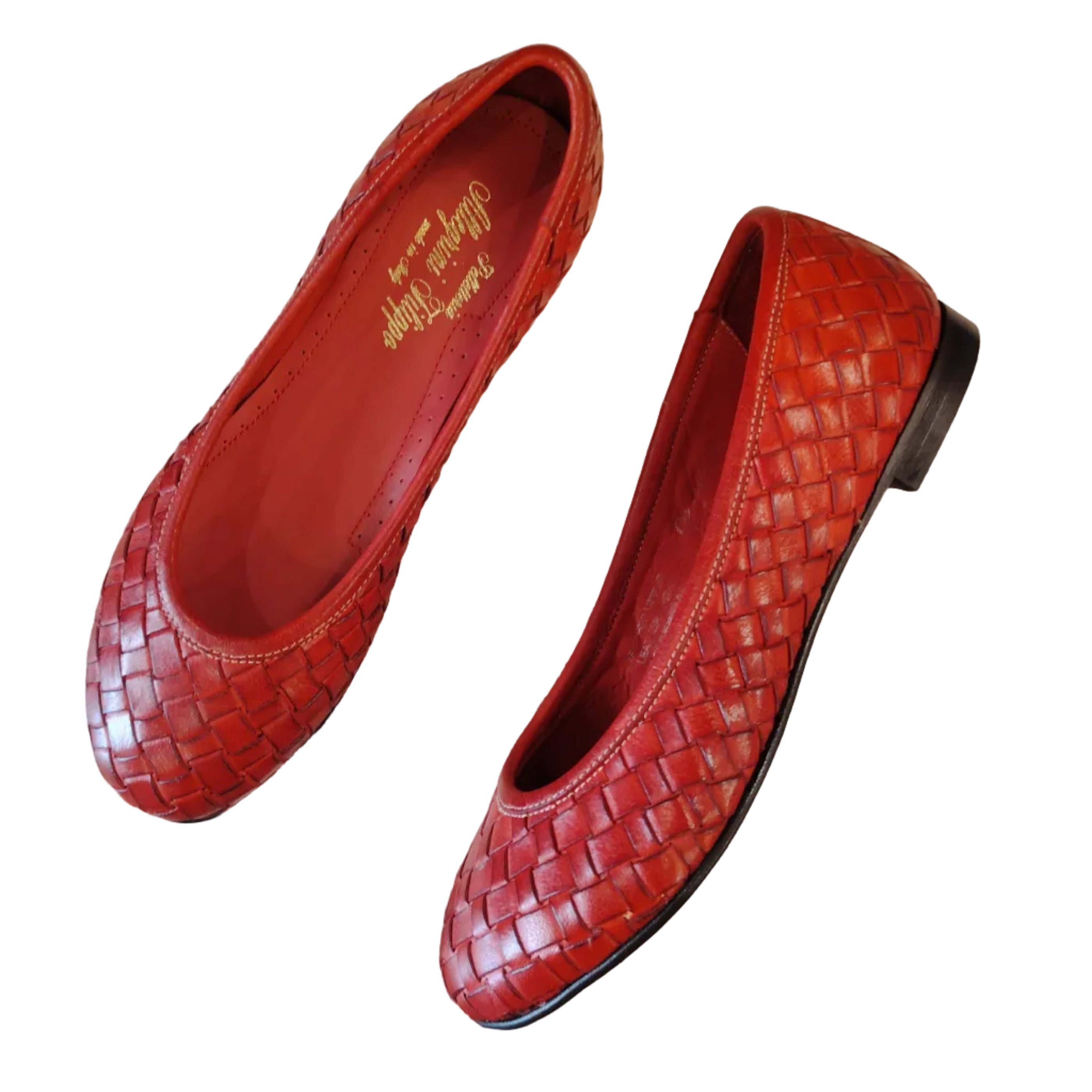 Ballerina in pelle intrecciata Pelletteria Allegrini Filippo B940 Porpora