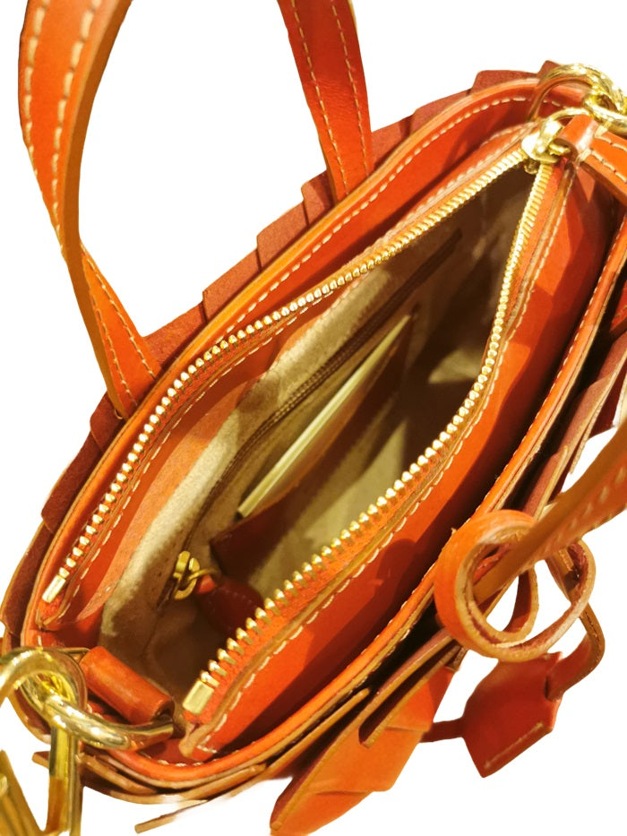 Leather Satchel Opera Boldrini Opera 07388 Red