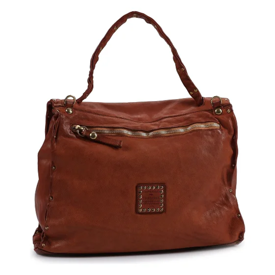 Borsa a Cartella Zelda in pelle Campomaggi C044870ND X0007 cognac