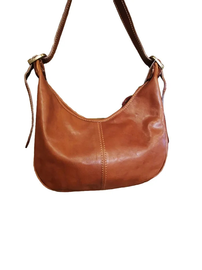 Borsa a mezza luna in pelle I Medici 63/2350 Marrone