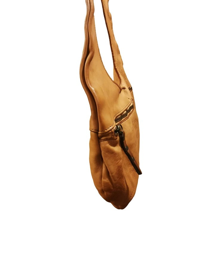 Half-moon leather bag Pelletteria Allegrini Filippo 1636 Cognac