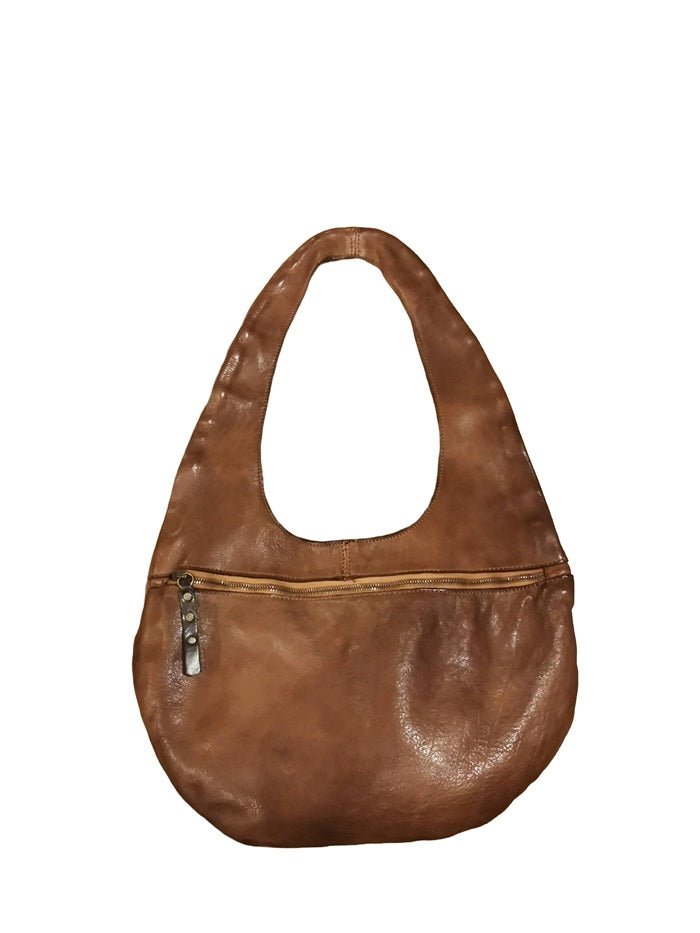 Borsa a mezzaluna in pelle Pelletteria Allegrini Filippo 1636 Bruciato - Pelletteria Allegrini