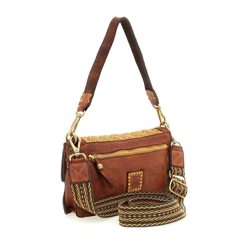 Rafia shoulder bag Veracruz Campomaggi C040282ND X2741 cognac