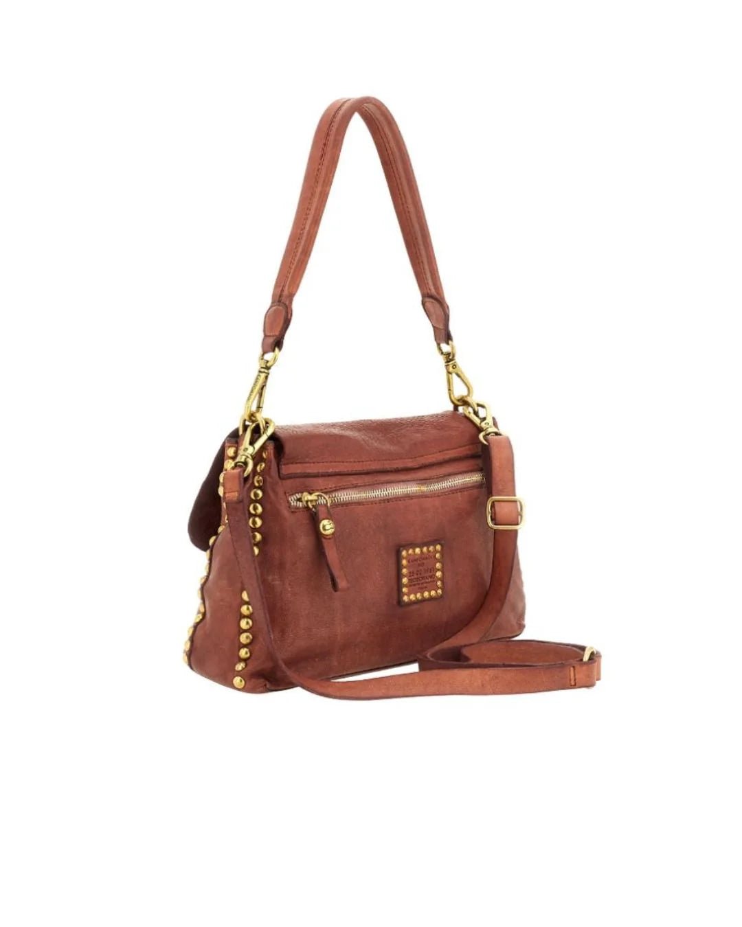 Borsa a spalla Nadia in pelle Campomaggi C042250ND X2895 cognac - Pelletteria Allegrini