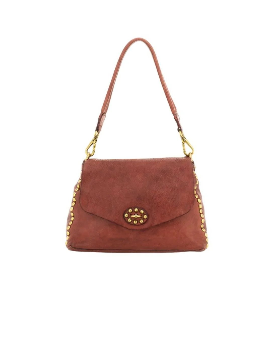 Borsa a spalla Nadia in pelle Campomaggi C042250ND X2895 cognac - Pelletteria Allegrini