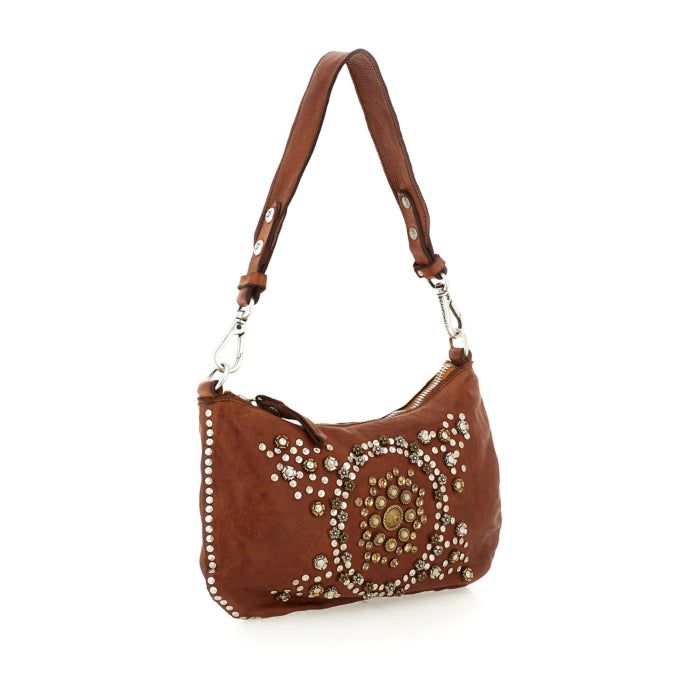Leather shoulder bag Teresa-Bella di Notte Campomaggi C042760ND X3037 Cognac