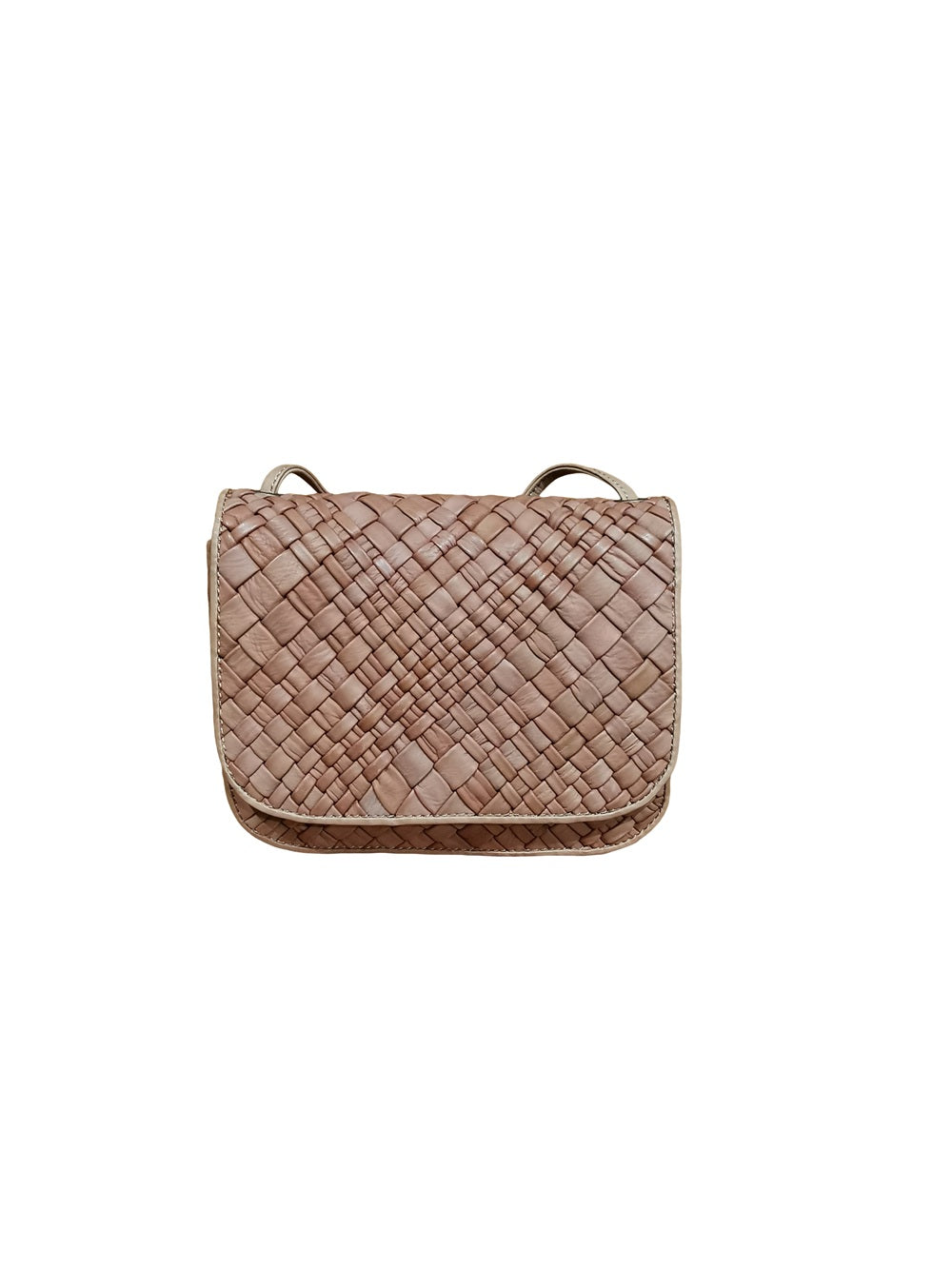 Borsa a tracolla in pelle intrecciata Visonà ESMERALDA 20315 Cognac