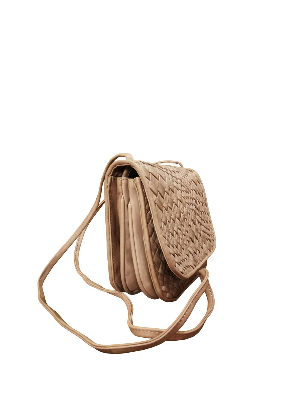 Woven Leather Shoulder Bag Visonà ESMERALDA 20315 Mauve