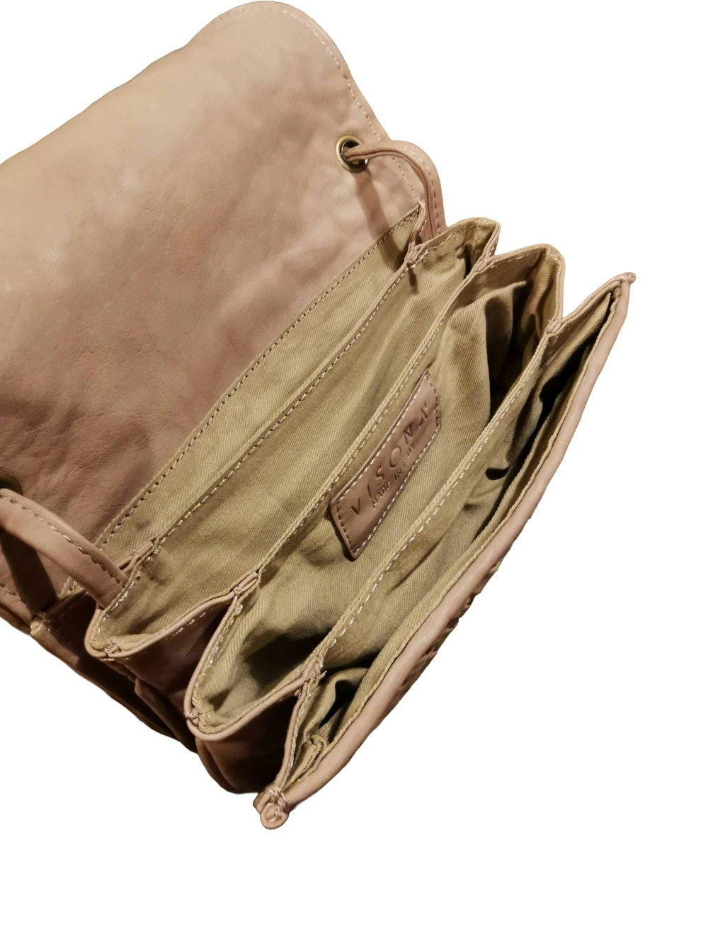 Woven Leather Shoulder Bag Visonà ESMERALDA 20315 Mauve