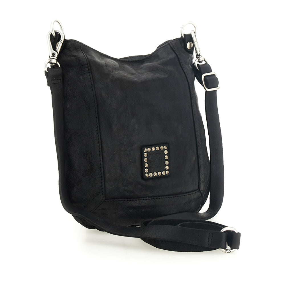 Borsa a tracolla in pelle Nora Campomaggi C035340ND X3014 Nero