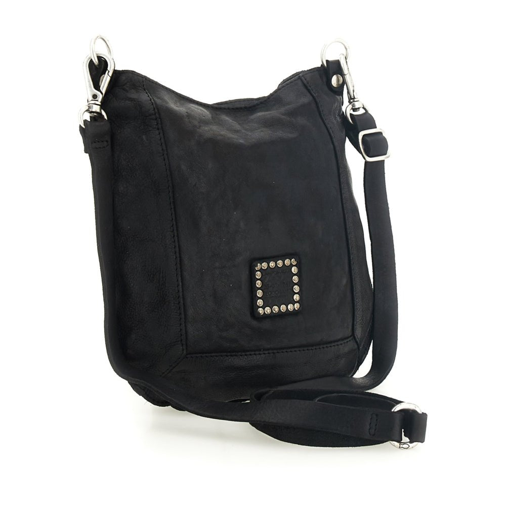 Borsa a tracolla in pelle Nora Campomaggi C035340ND X3014 Nero - Pelletteria Allegrini