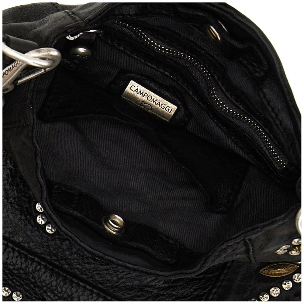 Borsa a tracolla in pelle Nora Campomaggi C035340ND X3014 Nero - Pelletteria Allegrini