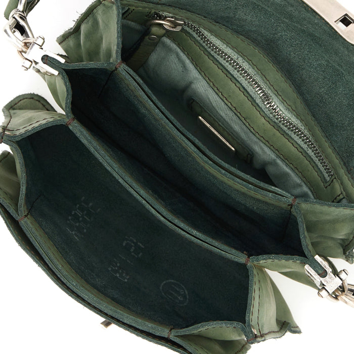 Leather Shoulder Bag Isola Del Giglio Agnese Campomaggi C016500ND X2989 Lake (Green)