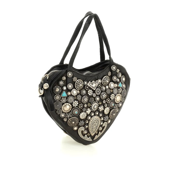 Borsa a tracolla Isola del Giglio - Valentina in pelle Campomaggi C042970ND X2989 nero - Pelletteria Allegrini