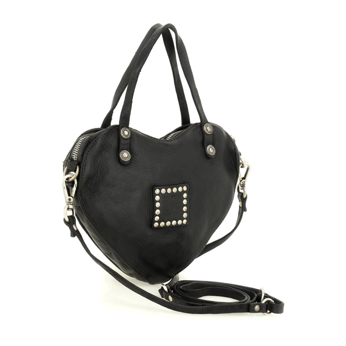 Borsa a tracolla Isola del Giglio-Valentina in pelle Campomaggi  C042970ND X2989 nero