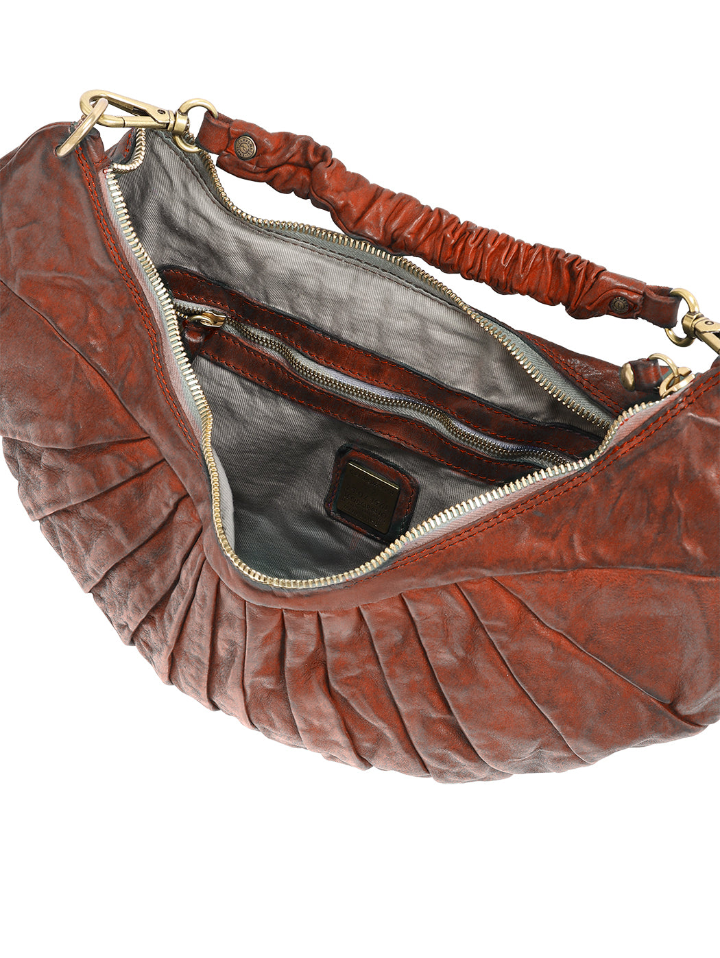 Borsa a tracolla Luna TG.M in pelle Campomaggi  C043780ND X2982 cognac