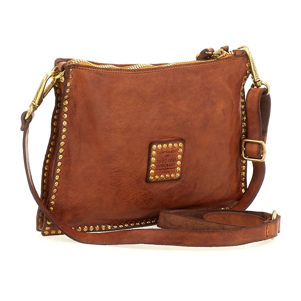 Borsa bustina "EVA" linea KURA Campomaggi C031070ND - X0007 Cognac - Pelletteria Allegrini