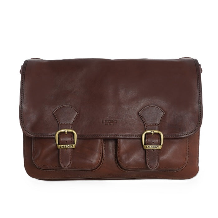 Leather college bag I Medici 63/5500 Dark brown