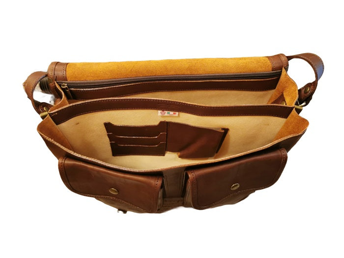 Leather college bag I Medici 63/5500 Dark brown
