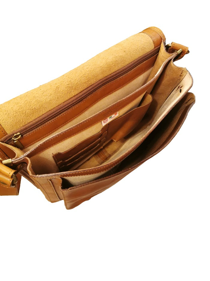 Leather college bag I Medici 63/5650 Brown
