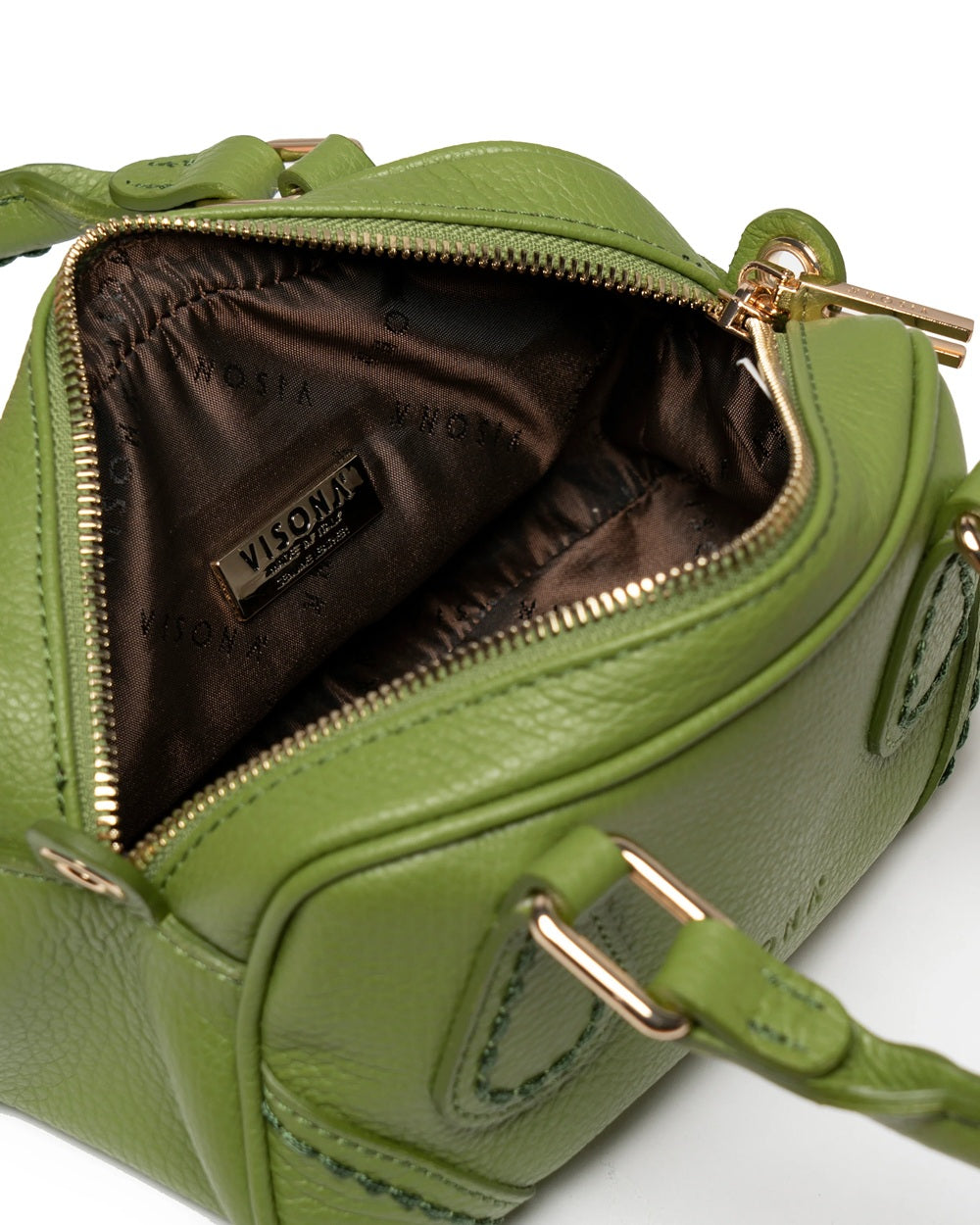 Borsa con maniglie e tracolla in pelle Visonà BOSTON 25120 Mela