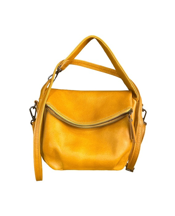 Borsa con tracolla in pelle Bruno Rossi R76/P Ocra