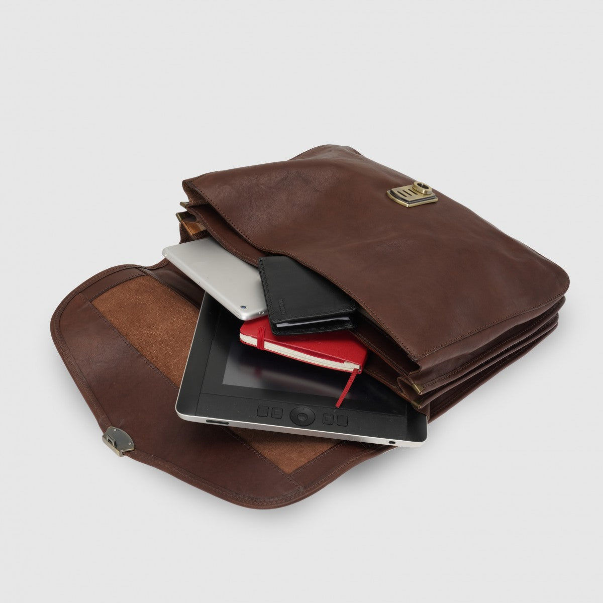 Borsa da lavoro grande in pelle I Medici 63/4000 testa di moro