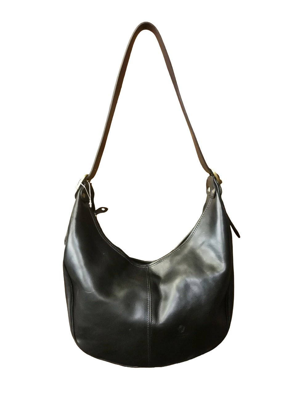 Borsa grande a mezza luna in pelle I Medici 63/2300 Nero