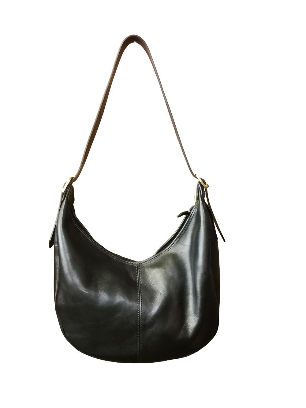 Borsa grande a mezza luna in pelle I Medici 63/2300 Nero