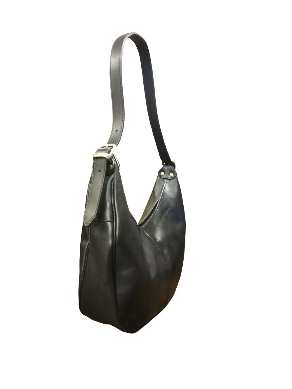 Borsa grande a mezza luna in pelle I Medici 63/2300 Nero