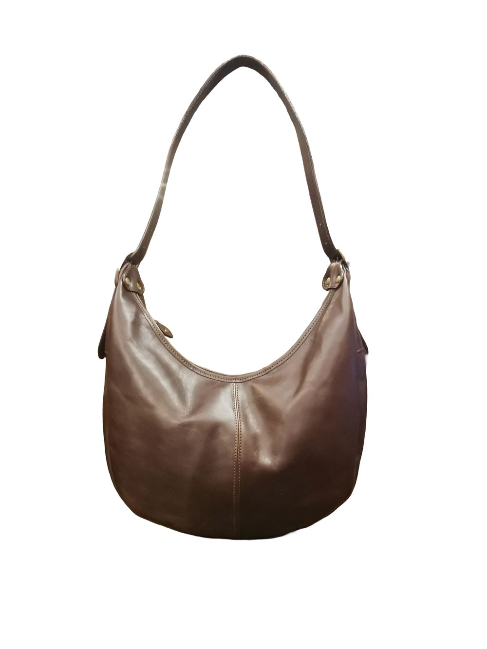Borsa grande a mezza luna in pelle I Medici 63/2300 Testa di moro