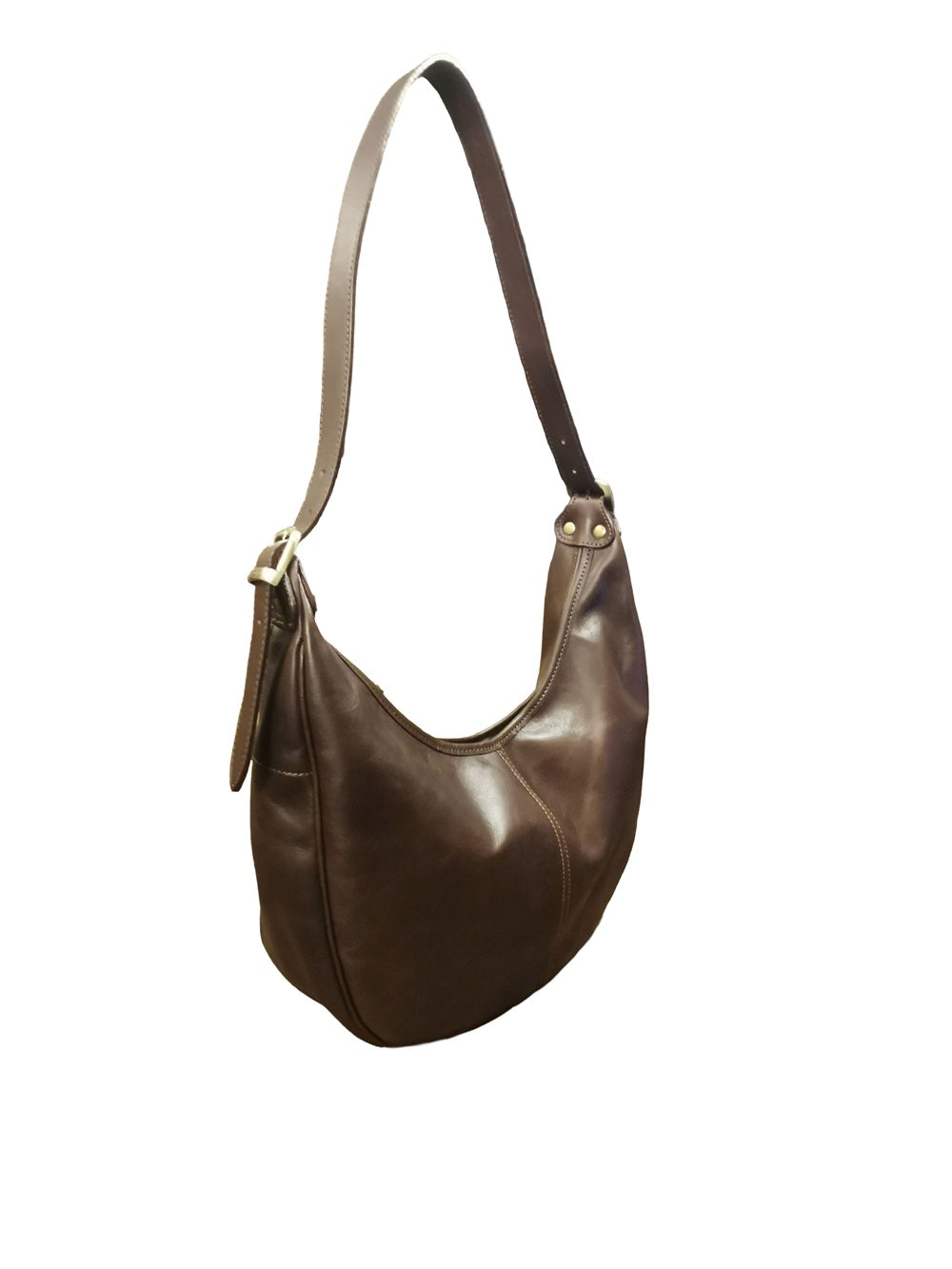 Borsa grande a mezza luna in pelle I Medici 63/2300 Testa di moro