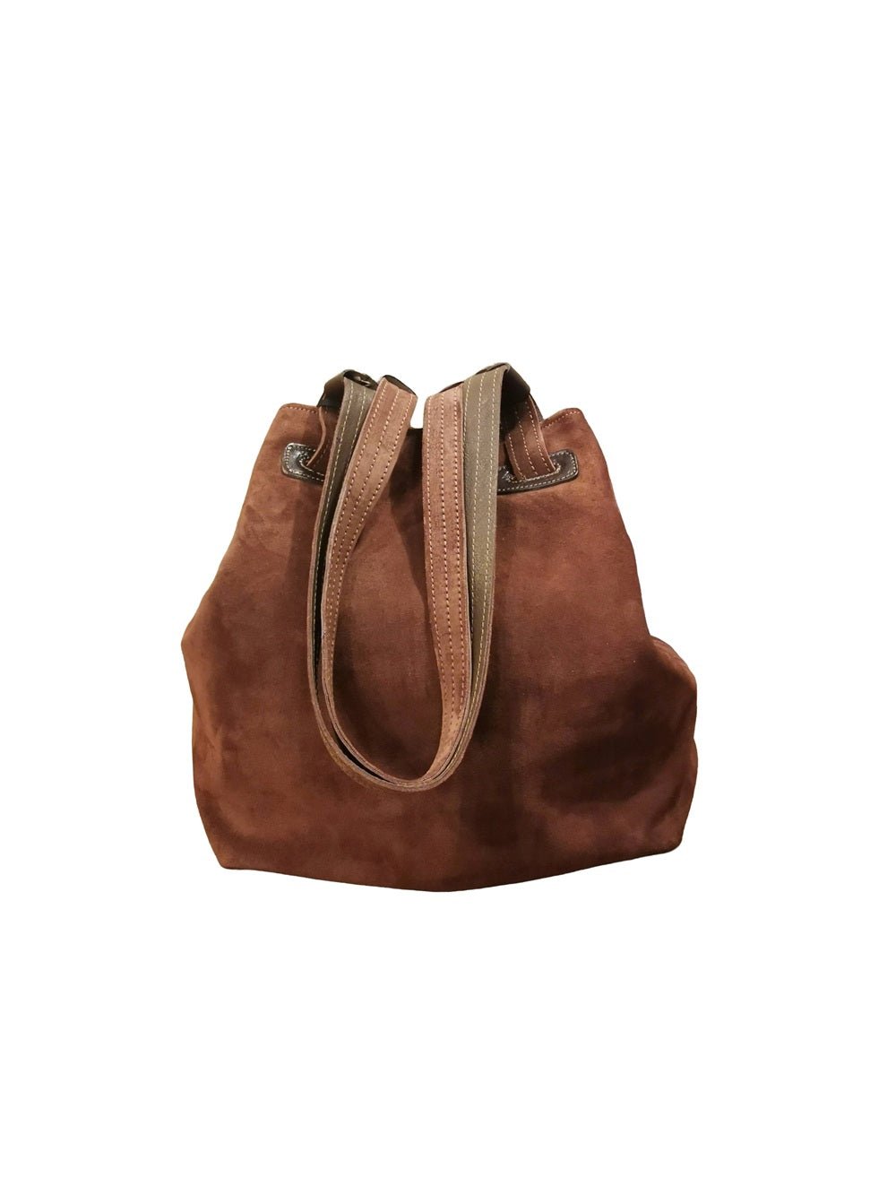 Borsa grande in camoscio con manici Pelletteria Allegrini Filippo 1608CAM Bruciato - Pelletteria Allegrini