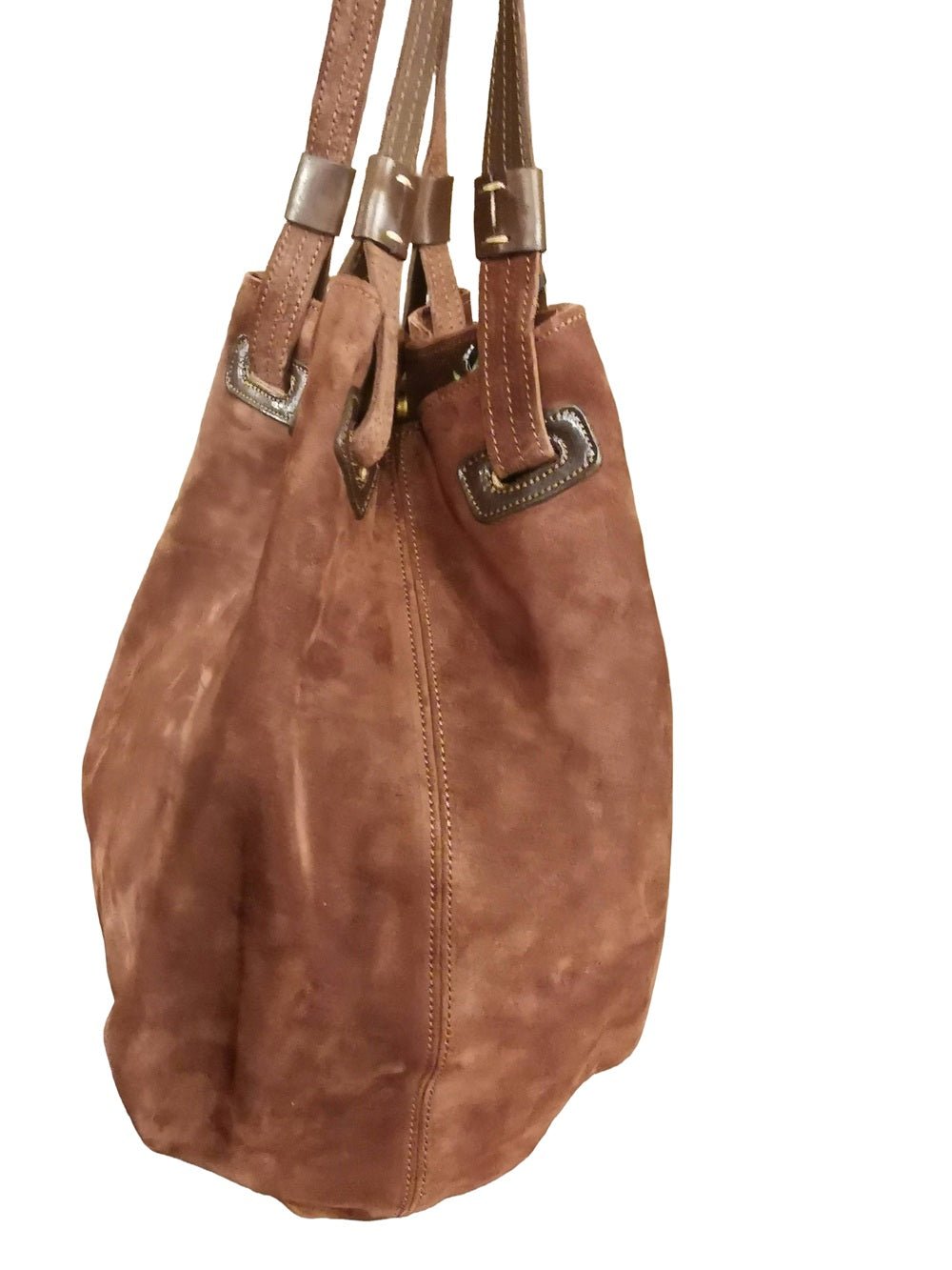 Borsa grande in camoscio con manici Pelletteria Allegrini Filippo 1608CAM Bruciato - Pelletteria Allegrini