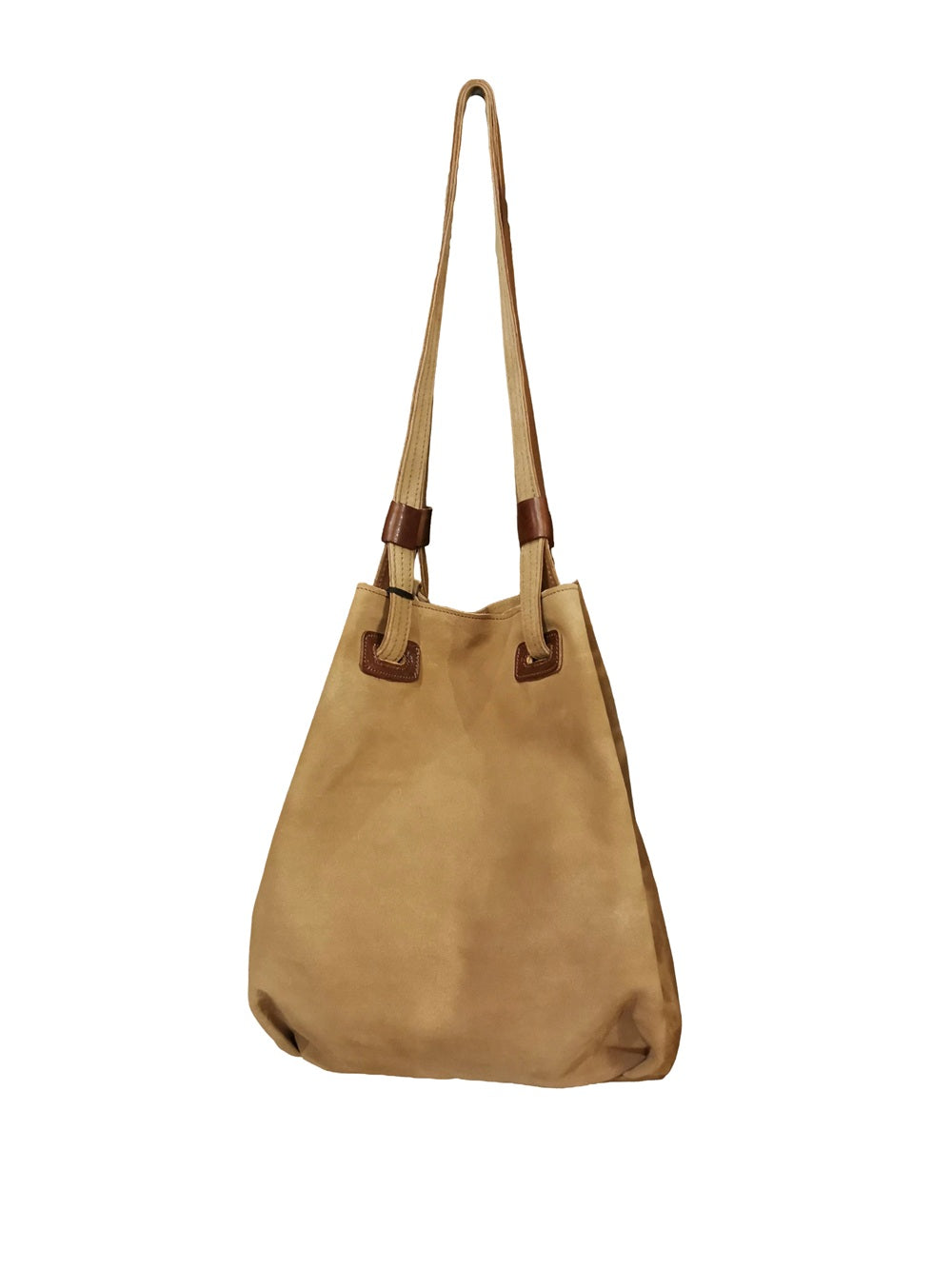 Borsa grande in camoscio con manici Pelletteria Allegrini Filippo 1608CAM Cognac