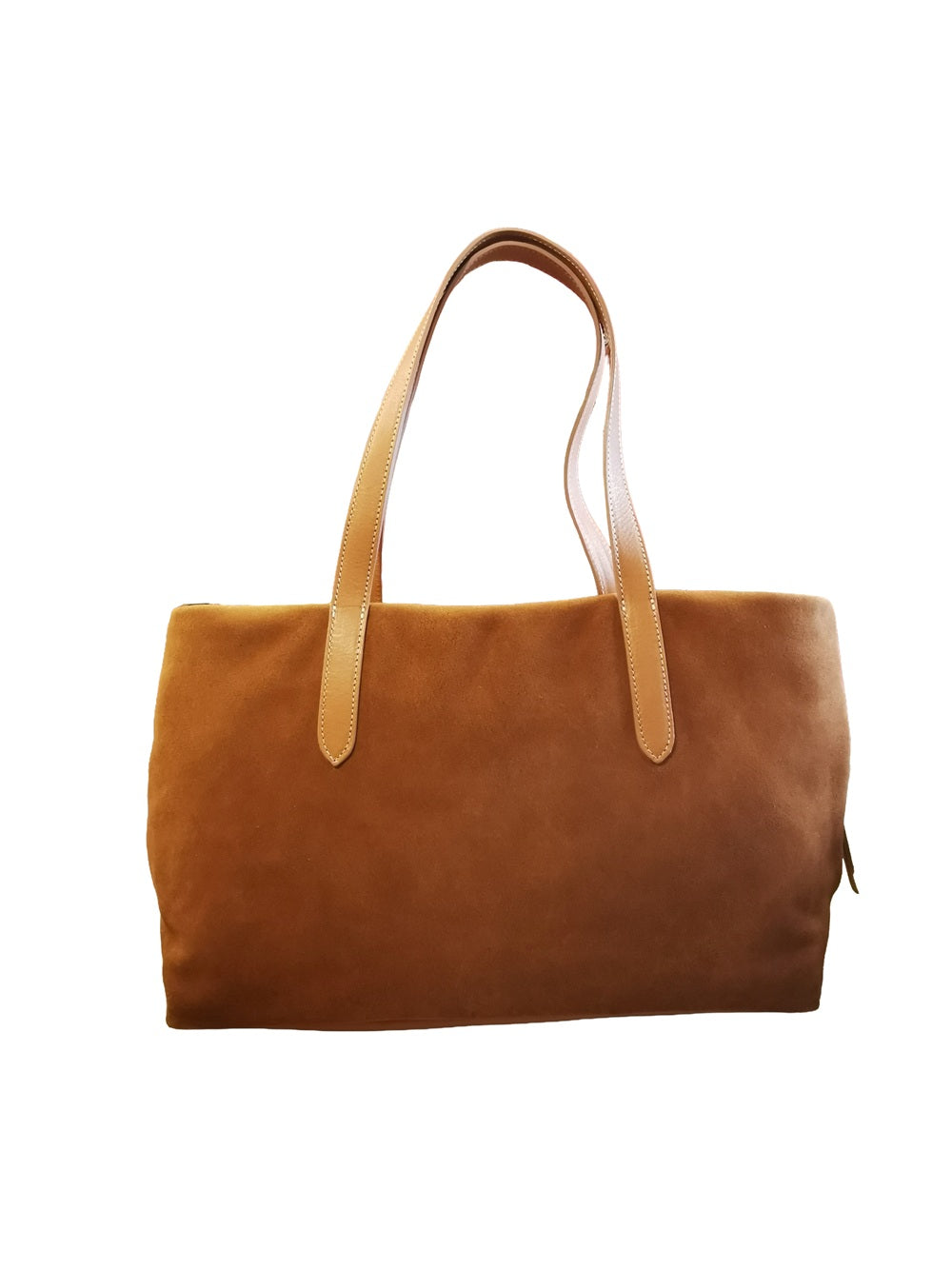 Borsa grande in pelle scamosciata Bruno Rossi C247 Cuoio