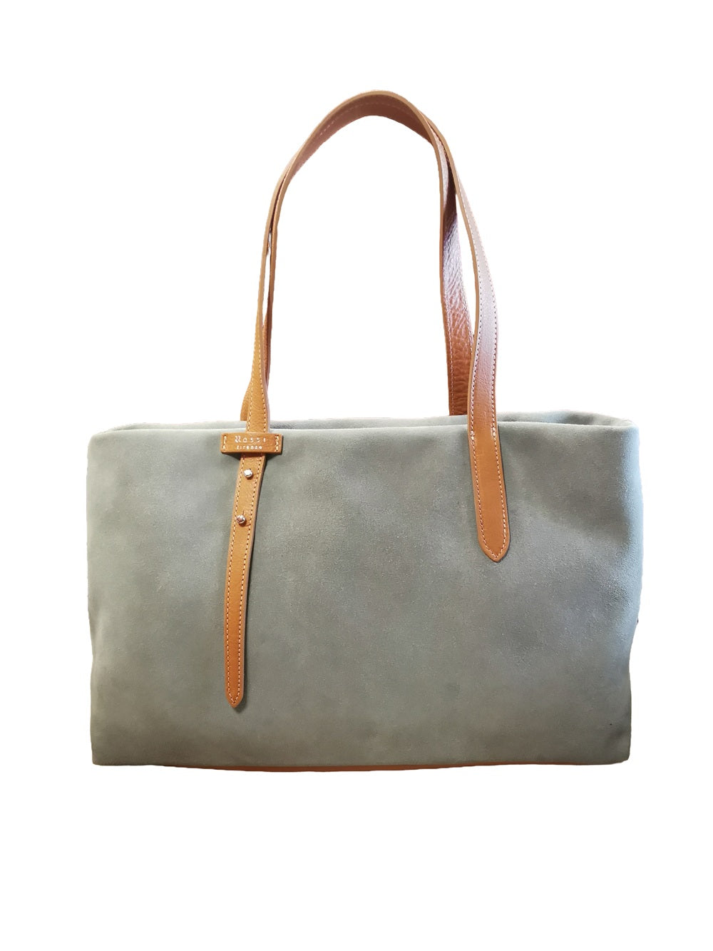 Borsa grande in pelle scamosciata Bruno Rossi C247 Salvia