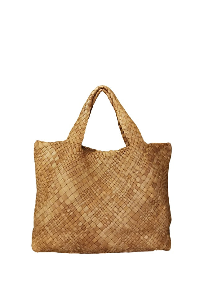 Large Woven Bag Visonà DREAM 20291 Cognac