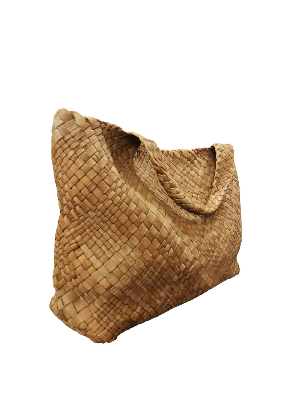 Large Woven Bag Visonà DREAM 20291 Cognac