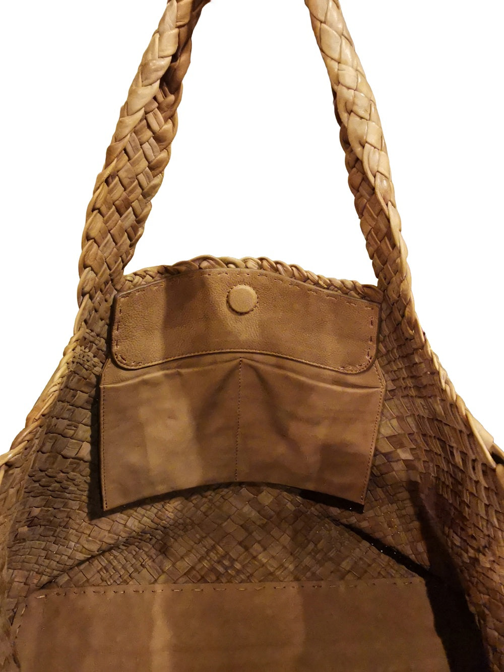 Large Woven Bag Visonà DREAM 20291 Cognac