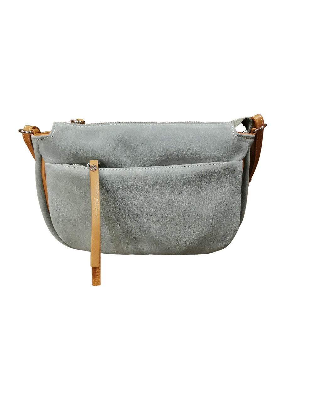 Borsa in camoscio con tracolla Bruno Rossi C240 Salvia