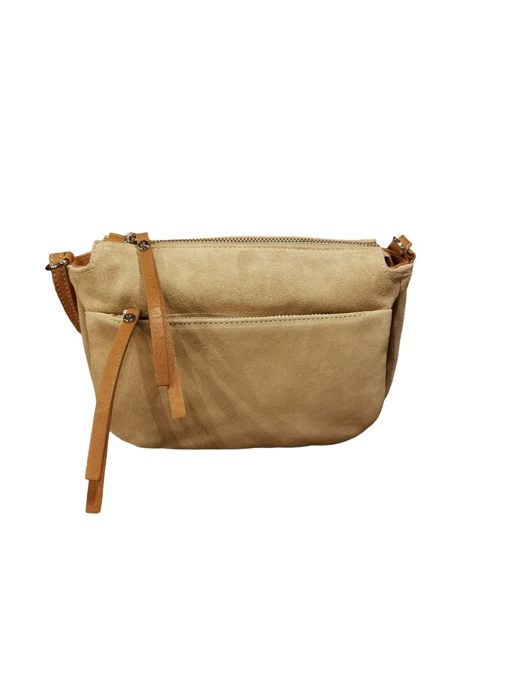 Borsa in camoscio con tracolla Bruno Rossi C240 Biscotto