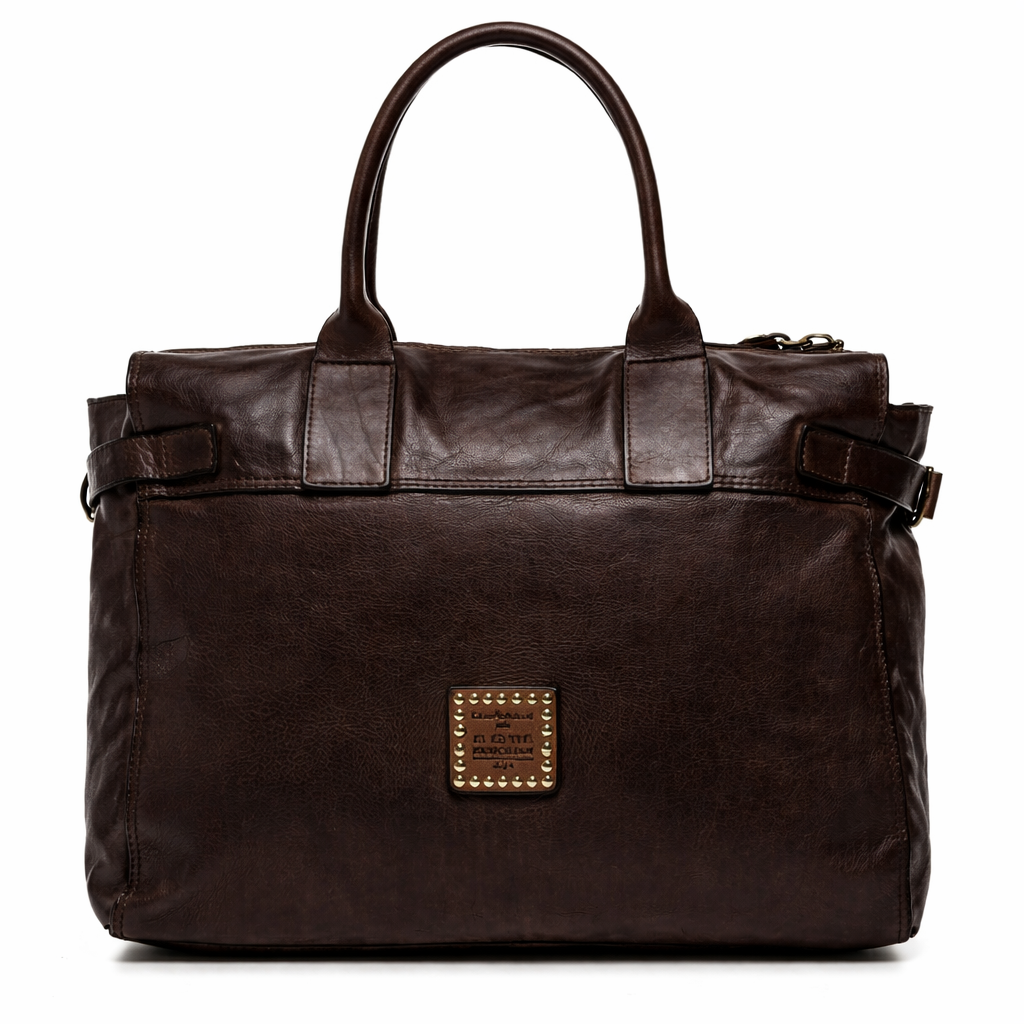 Borsa in pelle Campomaggi  C033020ND X0001 testa di moro