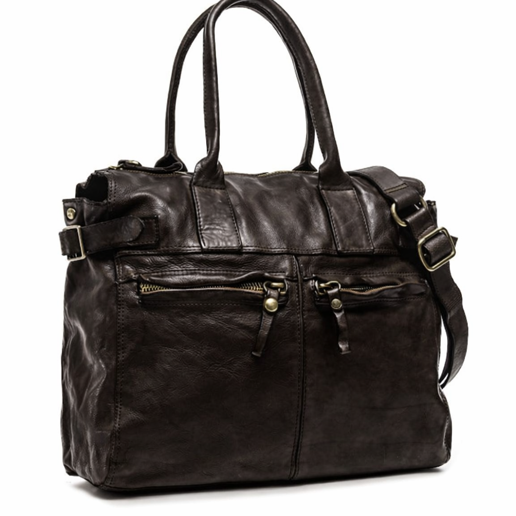 Borsa in pelle Campomaggi  C033020ND X0001 testa di moro