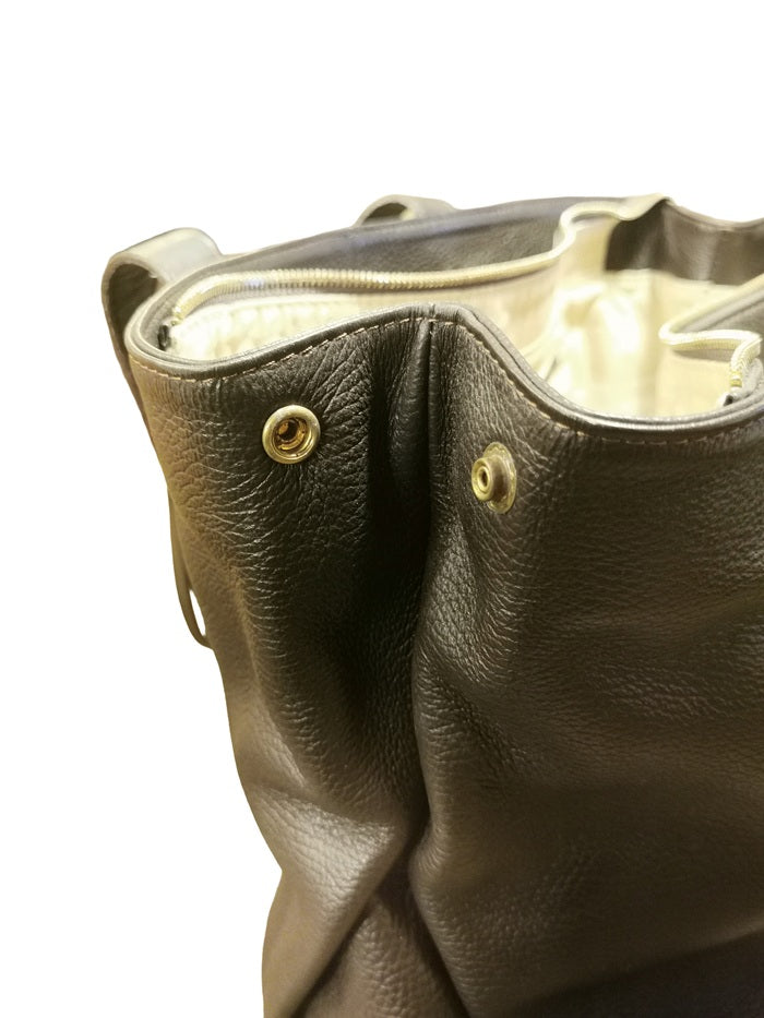 Double Handle Leather Bag Bruno Rossi ML193 Coffee