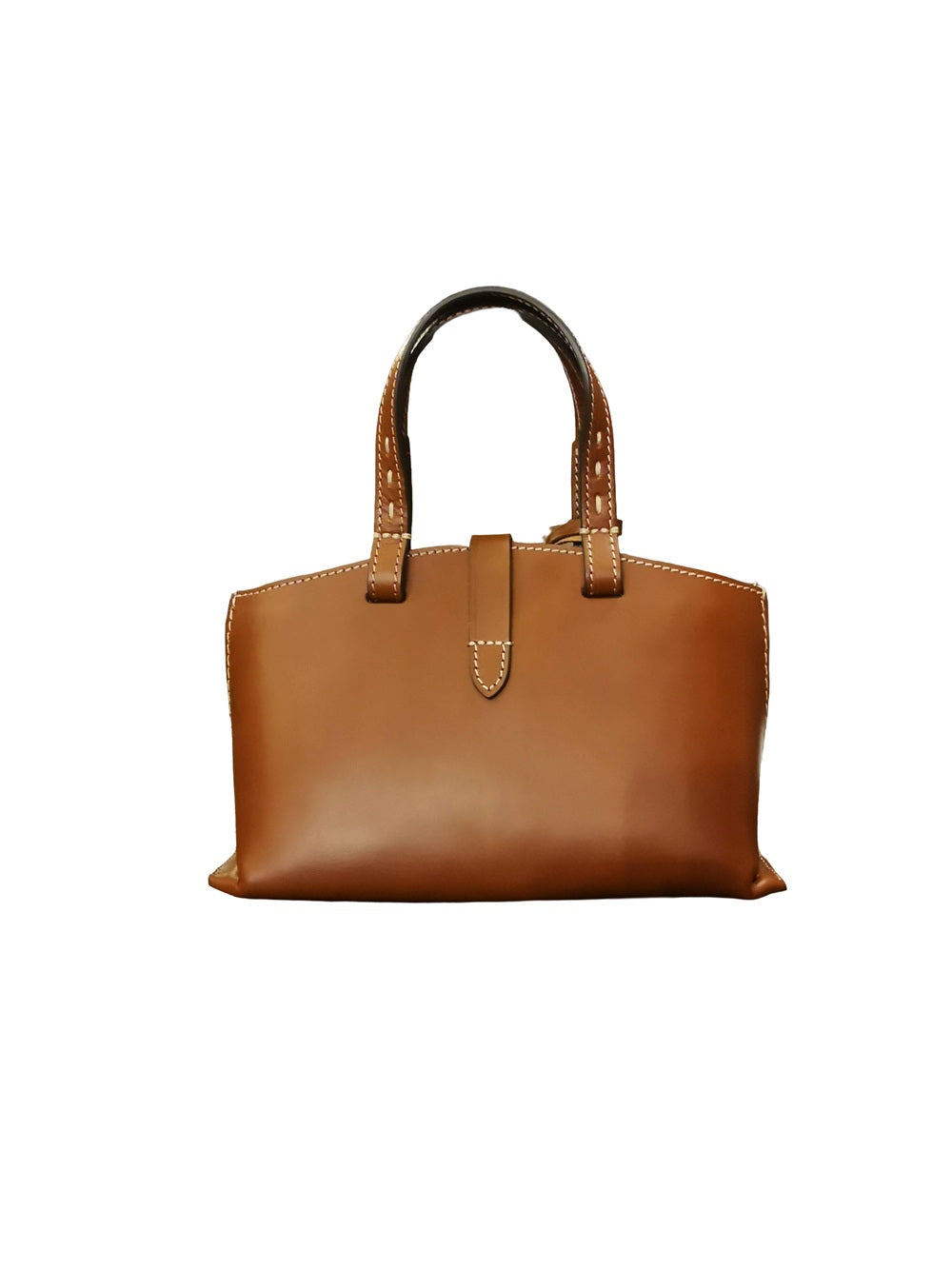 Leather bag with double handles and shoulder strap Boldrini 07646 Golden